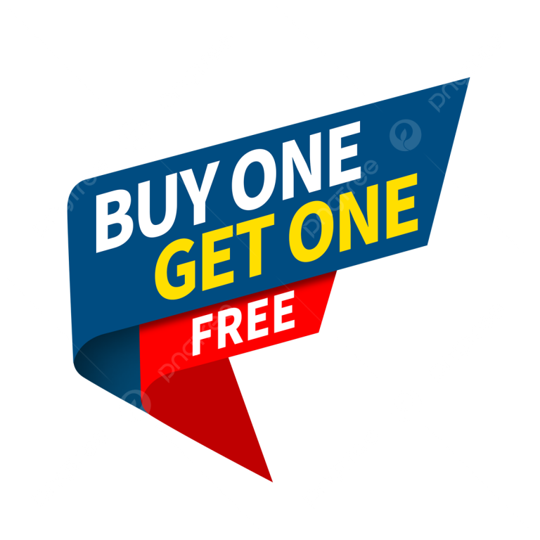 One Clipart Transparent PNG Hd, Buy One Get One Free Promotion Label ...